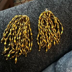J. Crew Shimmering Gold Fringe Earrings